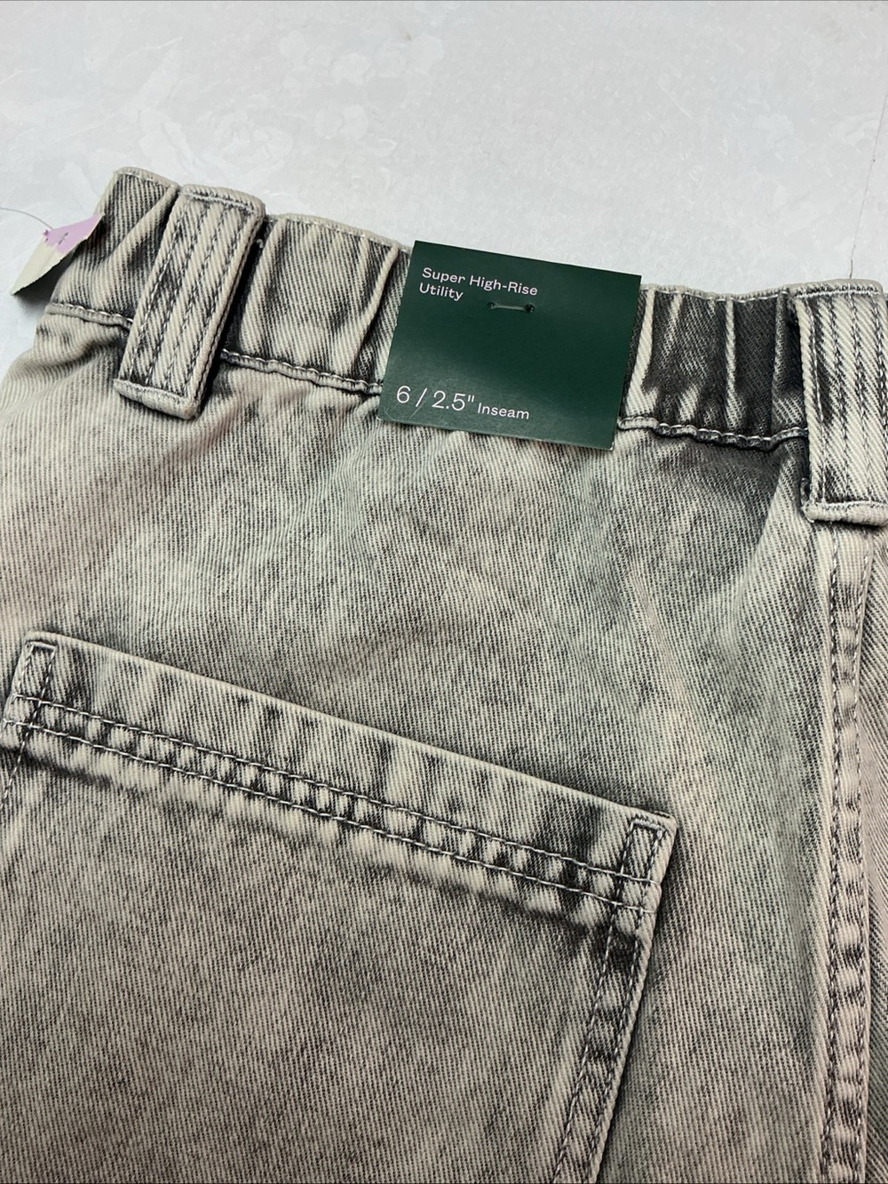 wild fable Washed Gray High-Rise Denim Shorts - Picture 4 of 5